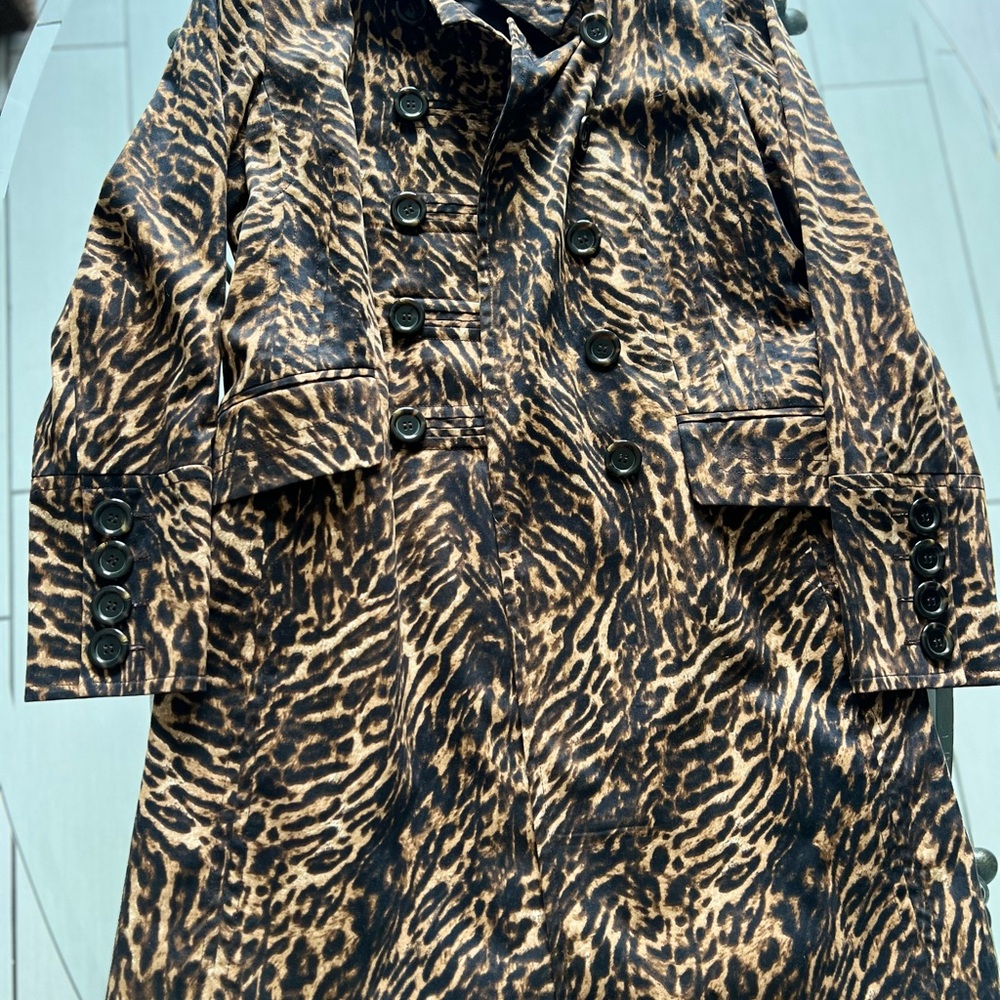 Etcetera Animal Print Trench Coat